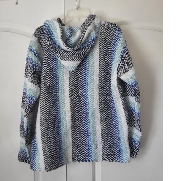 Vtg Baja Joe Earth Ragz Pullover Hoodie Sweatshirt M Surfer Beach Mexican - Picture 4 of 6